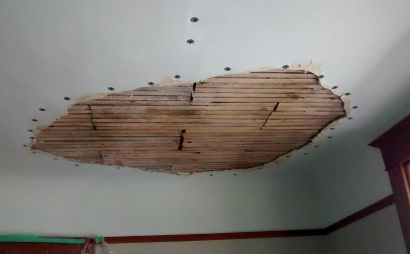 Image of plaster repair in progress